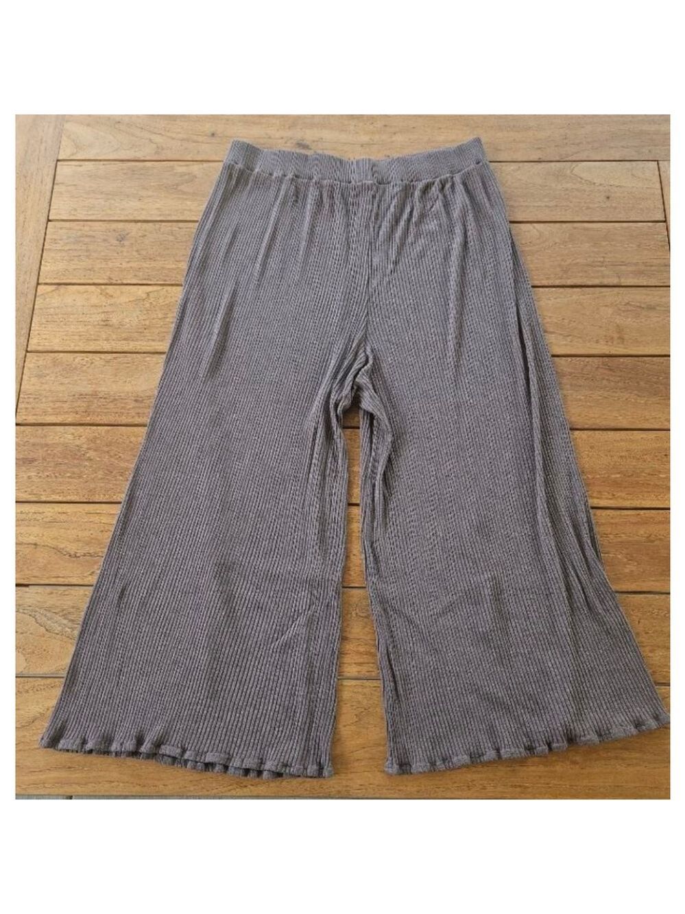 Hackwith Design House Extra Wide-Leg Rib Pant Size 2 (18w-20w) - Picture 2 of 5